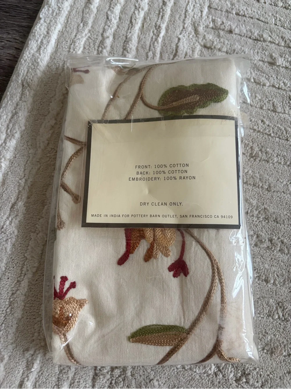Pottery Barn cream linen